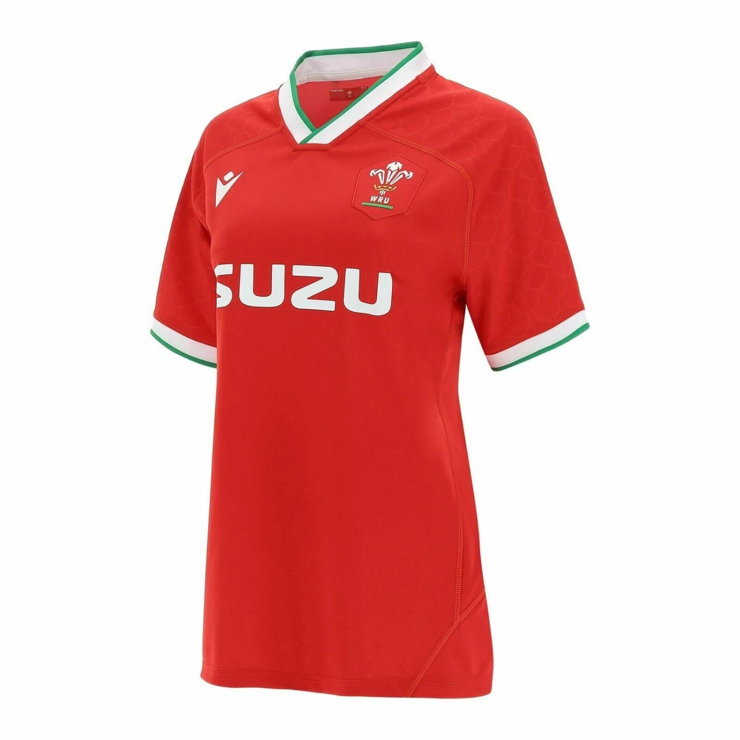 Macron Wales WRU Womens Home Rugby Shirt Red 1 Macron Wales WRU Womens Home Rugby Shirt Red