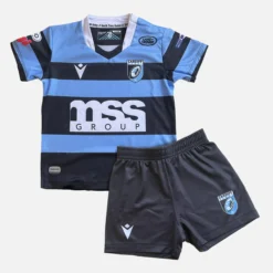 Macron Cardiff Rugby Kids Home Rugby Kit 58555814 Blue