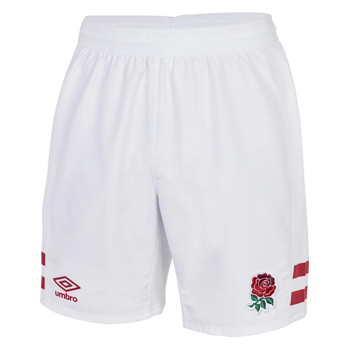 UMBRO England Rugby Mens 22/23 Replica Home Shorts (White/Claret Red) 1 UMBRO England Rugby Mens 22/23 Replica Home Shorts (White/Claret Red)