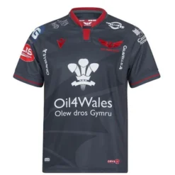 Macron Scarlets Kids Away Rugby Shirt 58532835 Grey