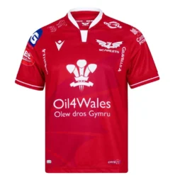 Macron Scarlets Adults Home Rugby Shirt 58532832 Red