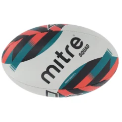 Mitre Squad Rugby Ball (White/Red/Blue)