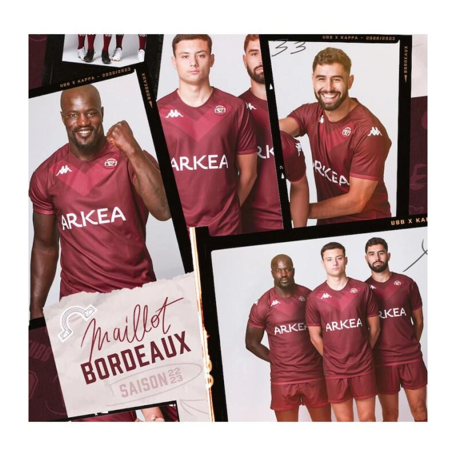Kappa Bordeaux Mens Home Rugby Shirt 331E78W Brown 5 Kappa Bordeaux Mens Home Rugby Shirt 331E78W Brown - Image 5