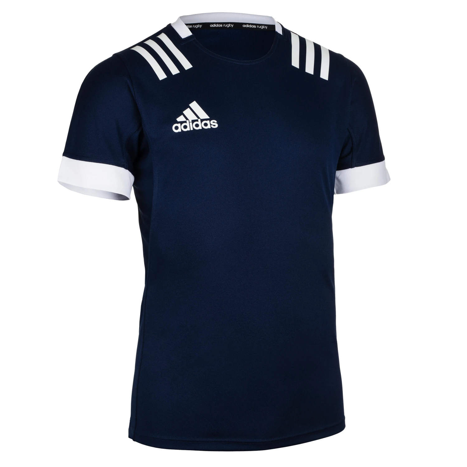 ADIDAS Men's Rugby Short-Sleeved Jersey 3S - Blue 1 ADIDAS Men's Rugby Short-Sleeved Jersey 3S - Blue