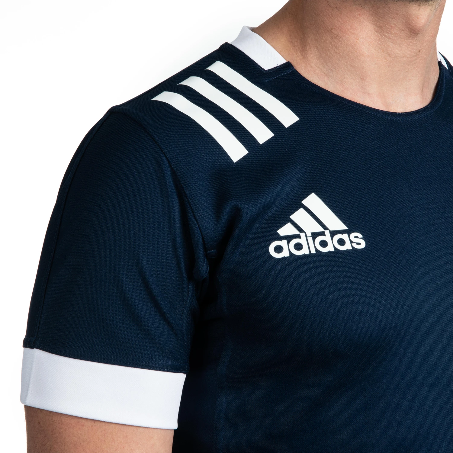 ADIDAS Men's Rugby Short-Sleeved Jersey 3S - Blue 4 ADIDAS Men's Rugby Short-Sleeved Jersey 3S - Blue - Image 4
