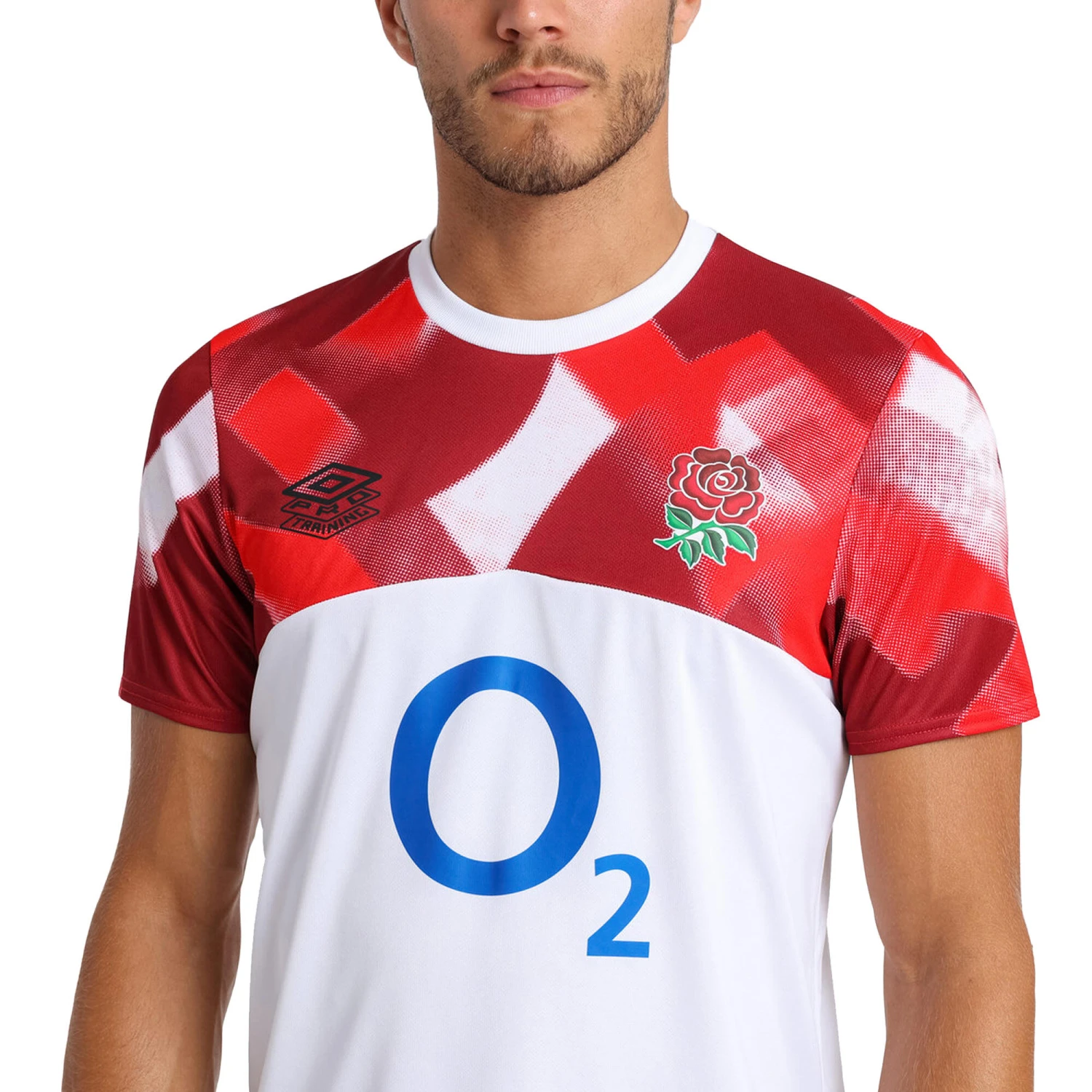 UMBRO England Rugby Mens 22/23 Warm Up Jersey (Brilliant White/Fiery Red/Jester Red) 3 UMBRO England Rugby Mens 22/23 Warm Up Jersey (Brilliant White/Fiery Red/Jester Red) - Image 3