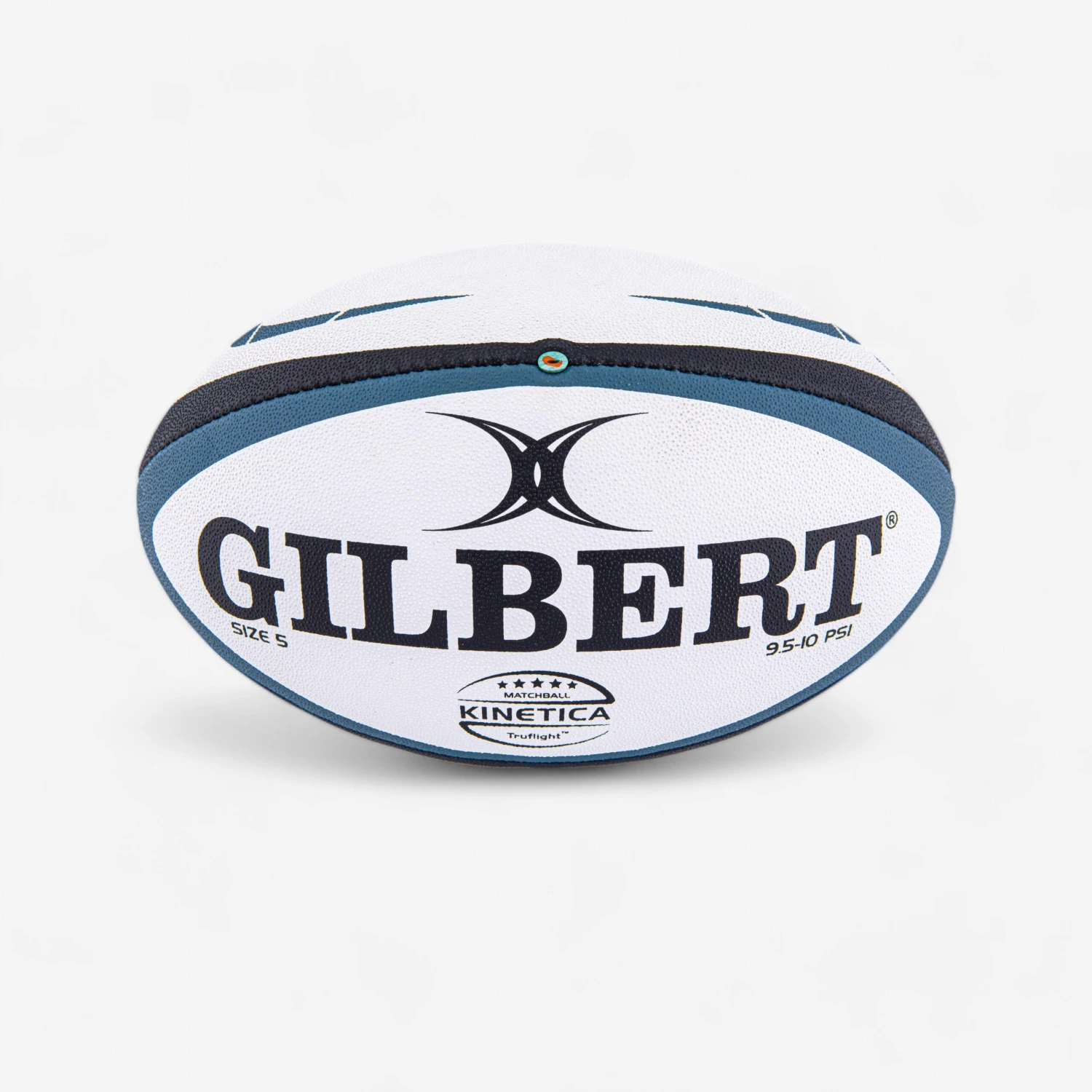 Gilbert Size 5 Rugby Ball Kinetica - White/Blue 1 Gilbert Size 5 Rugby Ball Kinetica - White/Blue