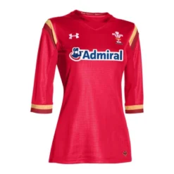 Under Armour Wales WRU Womens Supporters Home Rugby Shirt 15/16 Red