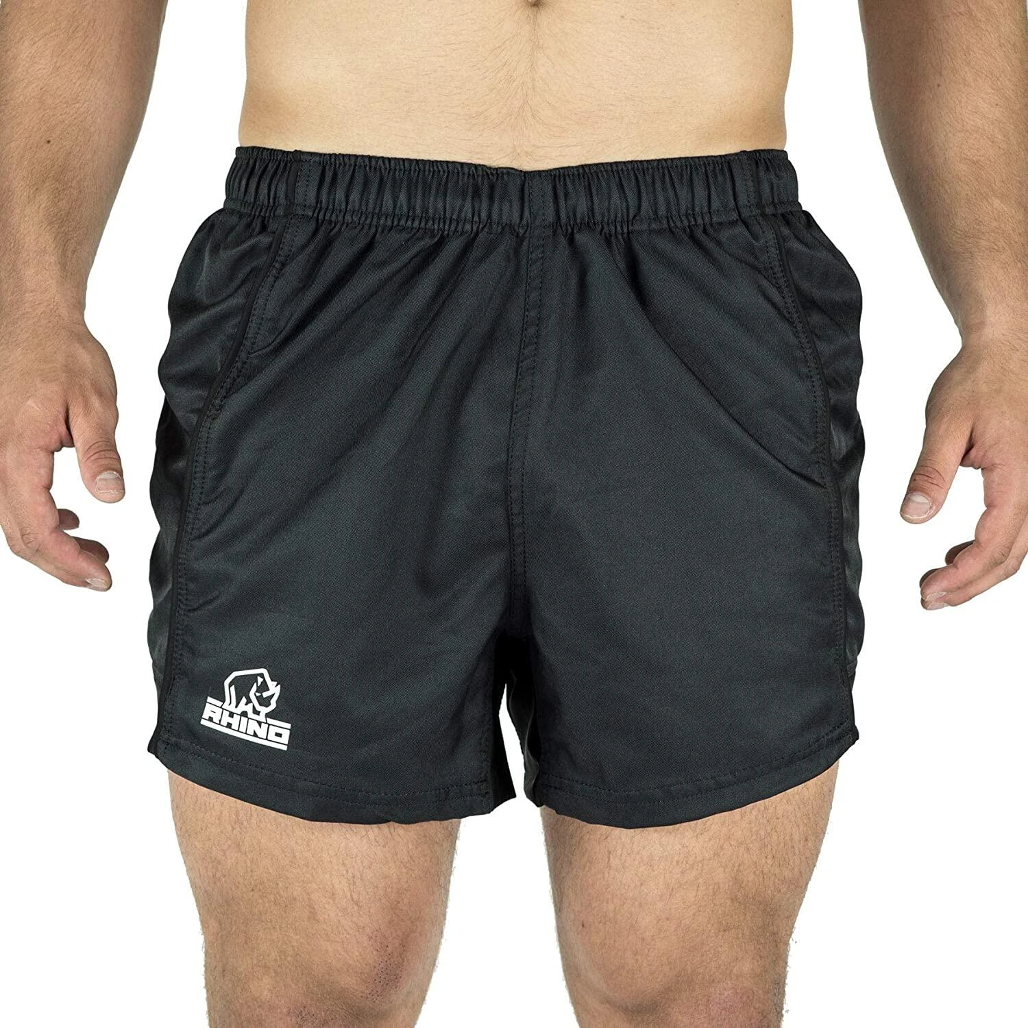 RHINO Mens Auckland Rugby Shorts (Black) 4 RHINO Mens Auckland Rugby Shorts (Black) - Image 4