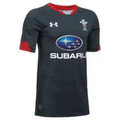 Under Armour Wales WRU 17/18 Away Kids Supporters Rugby Shirt Grey