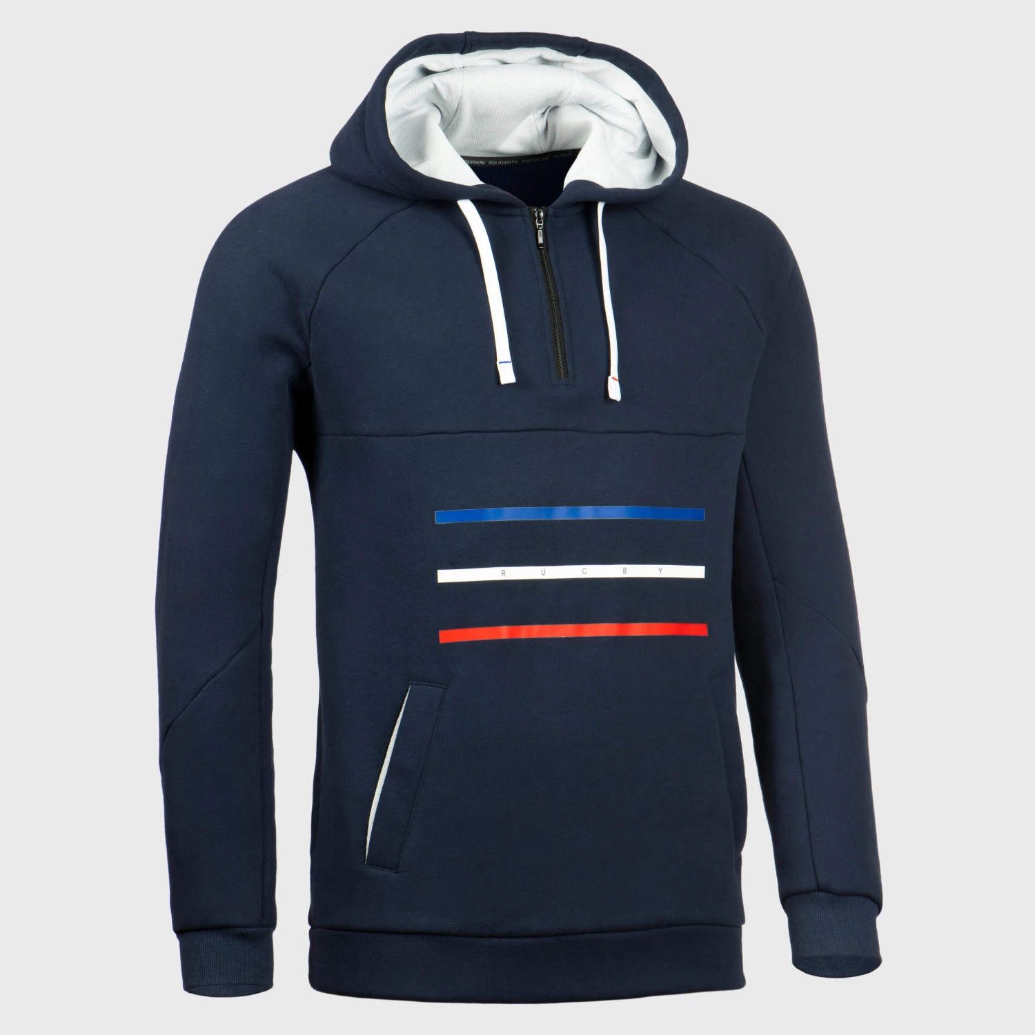 Adult Rugby Hoodie Sweatshirt R500 France 1 Adult Rugby Hoodie Sweatshirt R500 France