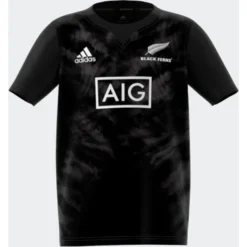 Adidas Kids New Zealand Black Ferns Rugby Primeblue Supporters Home Rugby Shirt