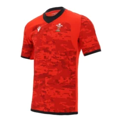 Macron Wales WRU Training Rugby Shirt Adults 58125597 Red
